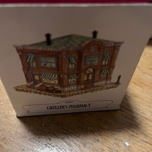 Greller's Pharmacy Collectible Building Boxed Figurine - Brown & Green